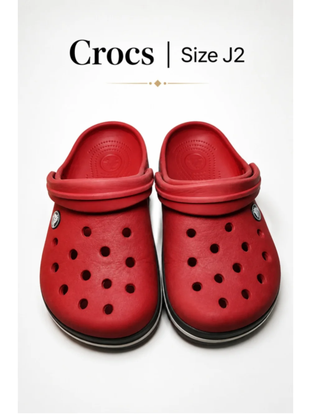 Crocs Kids Classic Clogs J2 Red Youth Slip On Comfort Shoes Lightweight Unisex